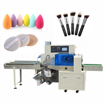 YB-600X automatic makeup brush packing machine, makeup sponge packing machine, makeup brush wrapping machine